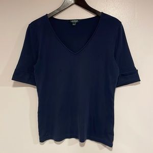 Lauren by Ralph Lauren V Neck 1/4 sleeve